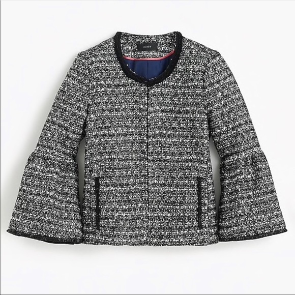 J. Crew Jackets & Blazers - J. Crew Black Belle Lady Sequin Tweed Jacket 6